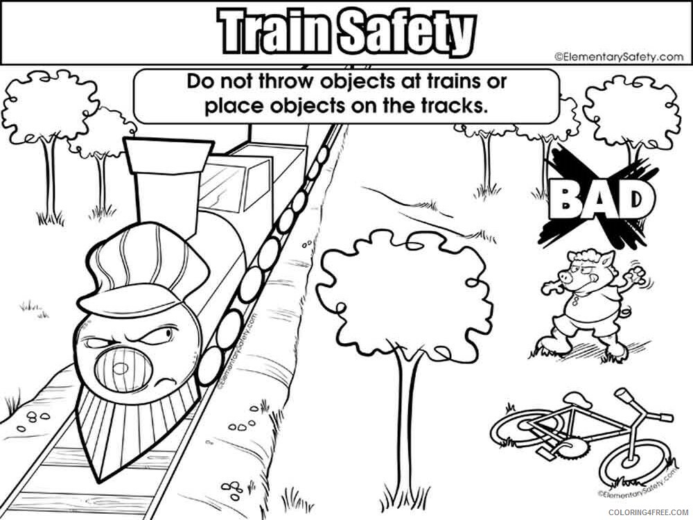 Train Safety Coloring Pages Educational educational Printable 2020 1995 Coloring4free
