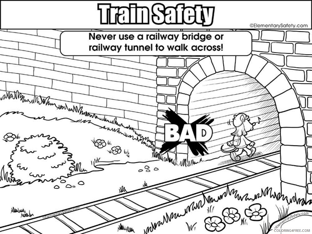 Train Safety Coloring Pages Educational educational Printable 2020 1996 Coloring4free