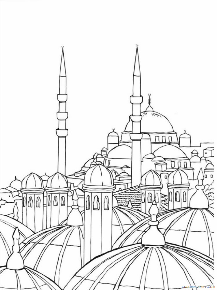 Turkey Coloring Pages Countries of the World Educational Printable 2020 620 Coloring4free