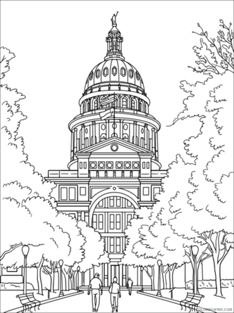 US Capitol Building Coloring Pages Educational Printable 2020 2015 Coloring4free