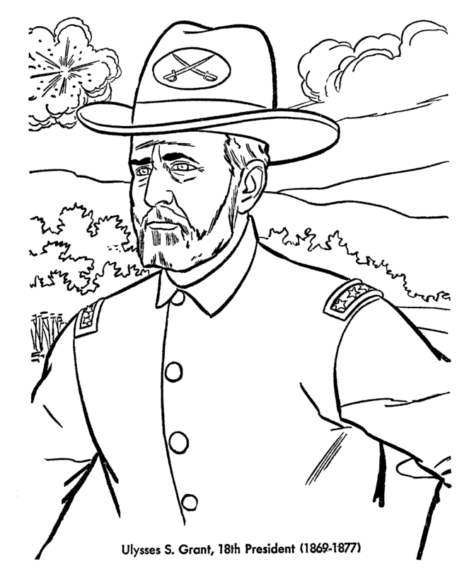 US Presidents Coloring Pages Educational Grant Presidents Day Printable 2020 2026 Coloring4free