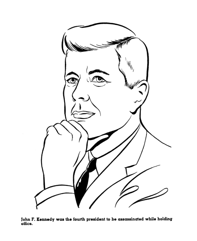US Presidents Coloring Pages Educational JFK Presidents Day Printable 2020 2029 Coloring4free