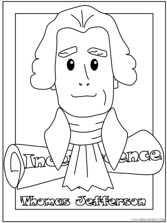 US Presidents Coloring Pages Educational Thomas Jefferson 2020 2042 Coloring4free