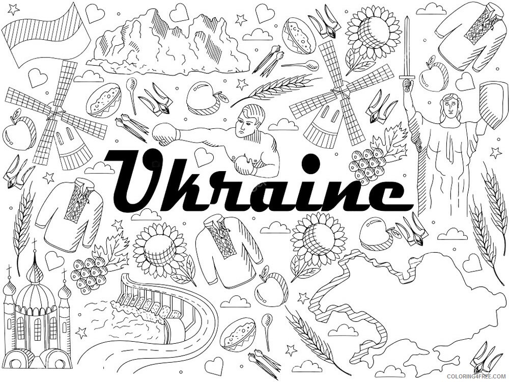 Ukraine Coloring Pages Countries of the World Educational Printable 2020 625 Coloring4free