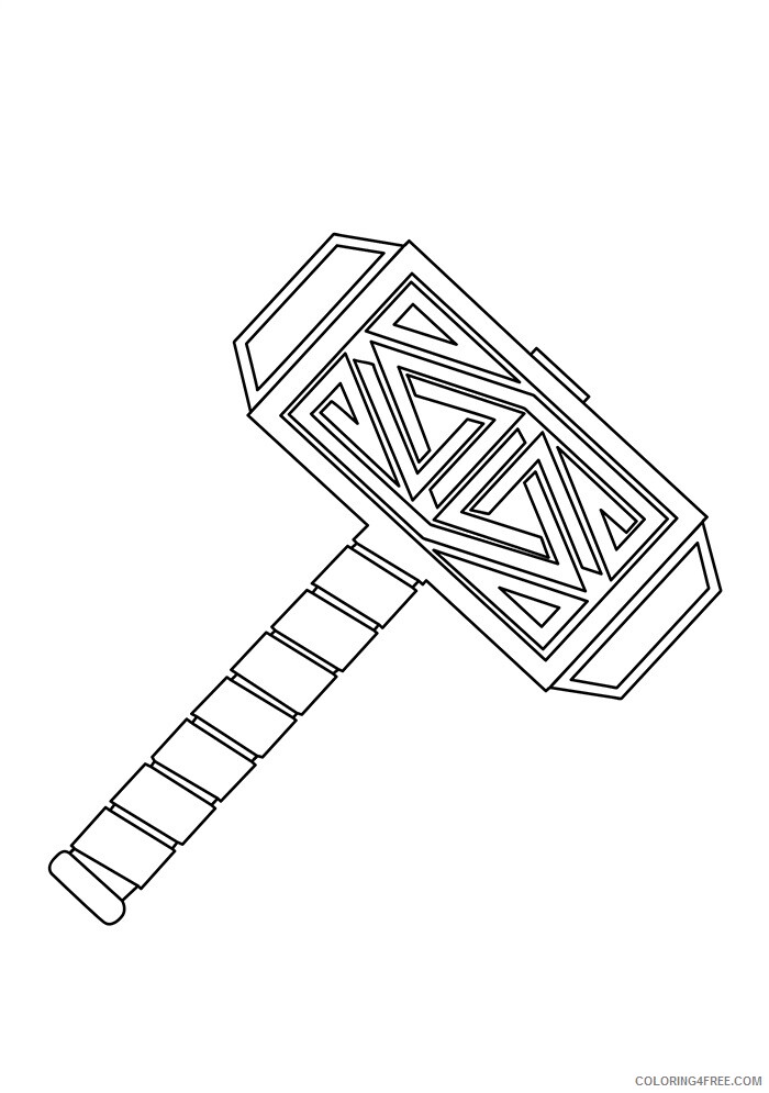 Weapons Coloring Pages for boys mjolnir is a weapon 16 a4 Printable 2020 1006 Coloring4free
