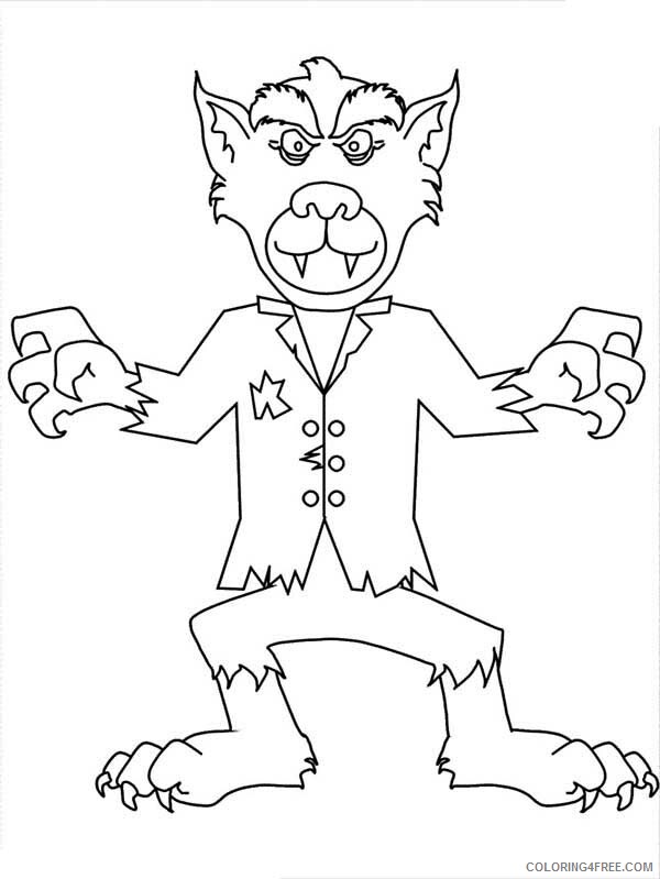 Werewolves Coloring Pages for boys Cartoon of Werewolf Printable 2020 1020 Coloring4free