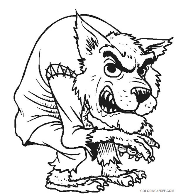 Werewolves Coloring Pages for boys Halloween Werewolf Printable 2020 1021 Coloring4free