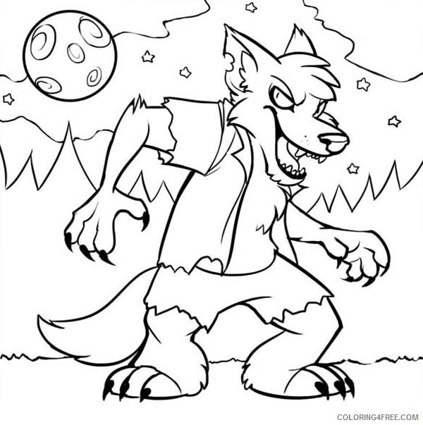 Werewolves Coloring Pages for boys Little Werewolf in the Night Print 2020 1024 Coloring4free