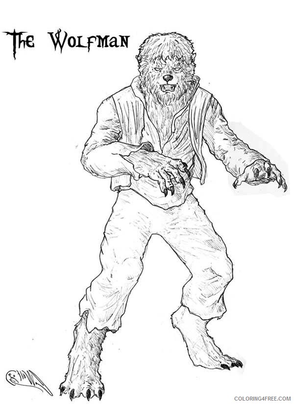 Werewolves Coloring Pages for boys Terrifying Werewolf Printable 2020 1026 Coloring4free