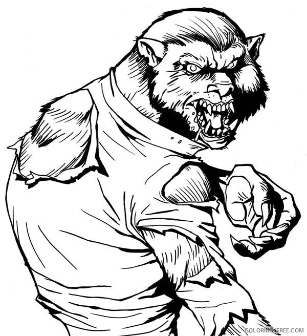 Werewolves Coloring Pages for boys The Hideous Werewolf Printable 2020 1027 Coloring4free