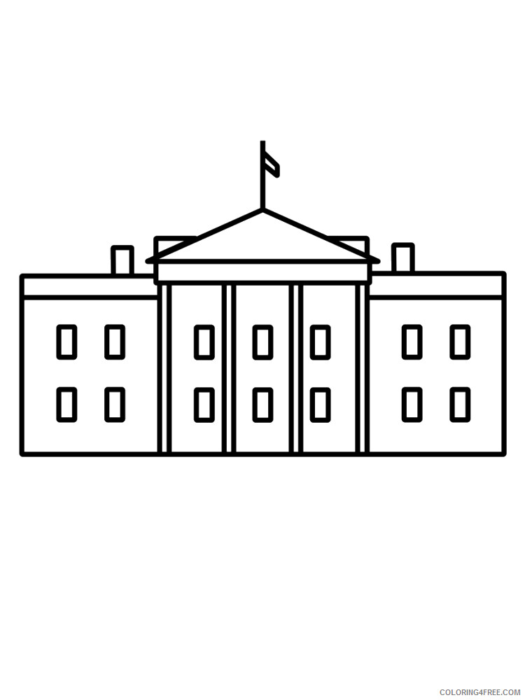 White House Coloring Pages Educational white house 4 Printable 2020 2066 Coloring4free