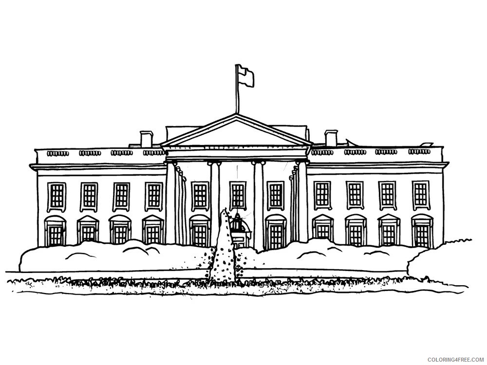 White House Coloring Pages Educational white house 7 Printable 2020 2067 Coloring4free