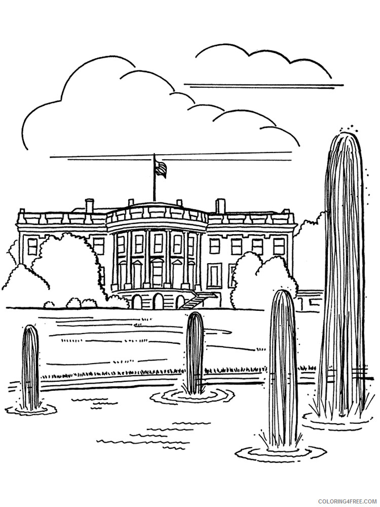 White House Coloring Pages Educational white house 8 Printable 2020 2068 Coloring4free