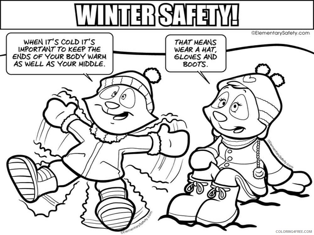 Winter Safety Coloring Pages Educational educational Printable 2020 2069 Coloring4free