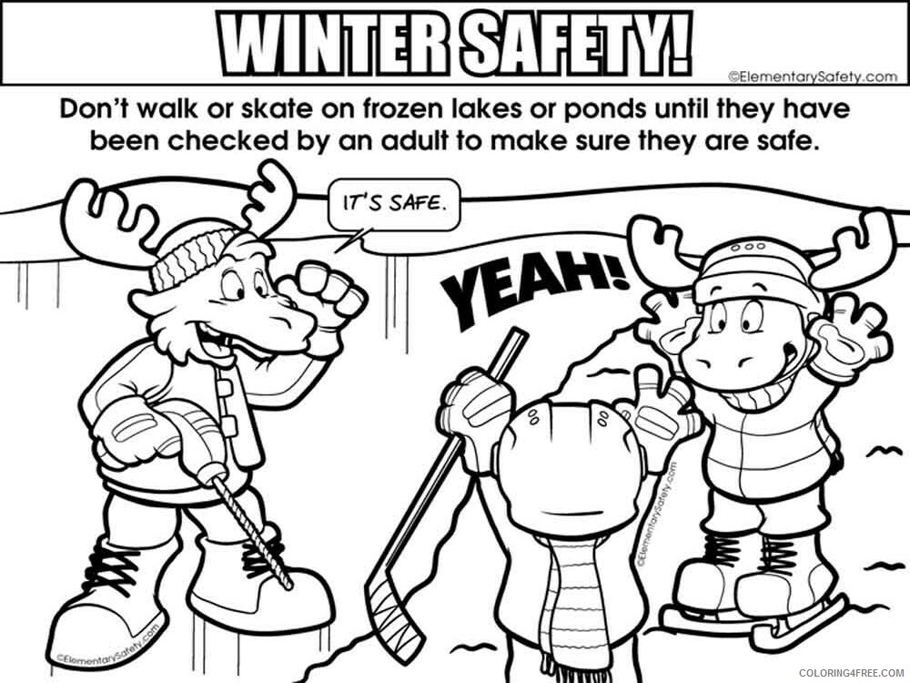 Winter Safety Coloring Pages Educational educational Printable 2020 2070 Coloring4free