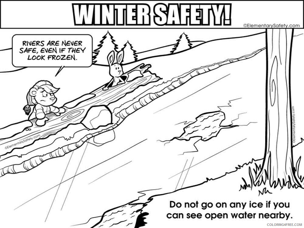 Winter Safety Coloring Pages Educational educational Printable 2020 2071 Coloring4free