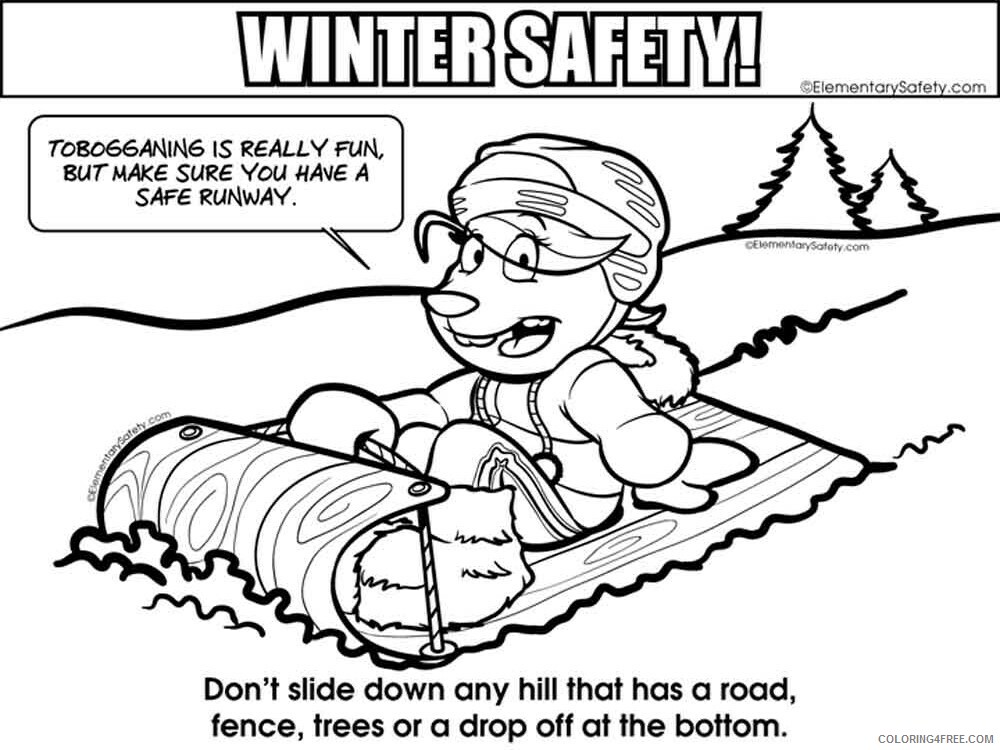 Winter Safety Coloring Pages Educational educational Printable 2020 2072 Coloring4free