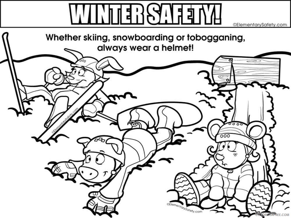 Winter Safety Coloring Pages Educational educational Printable 2020 2073 Coloring4free