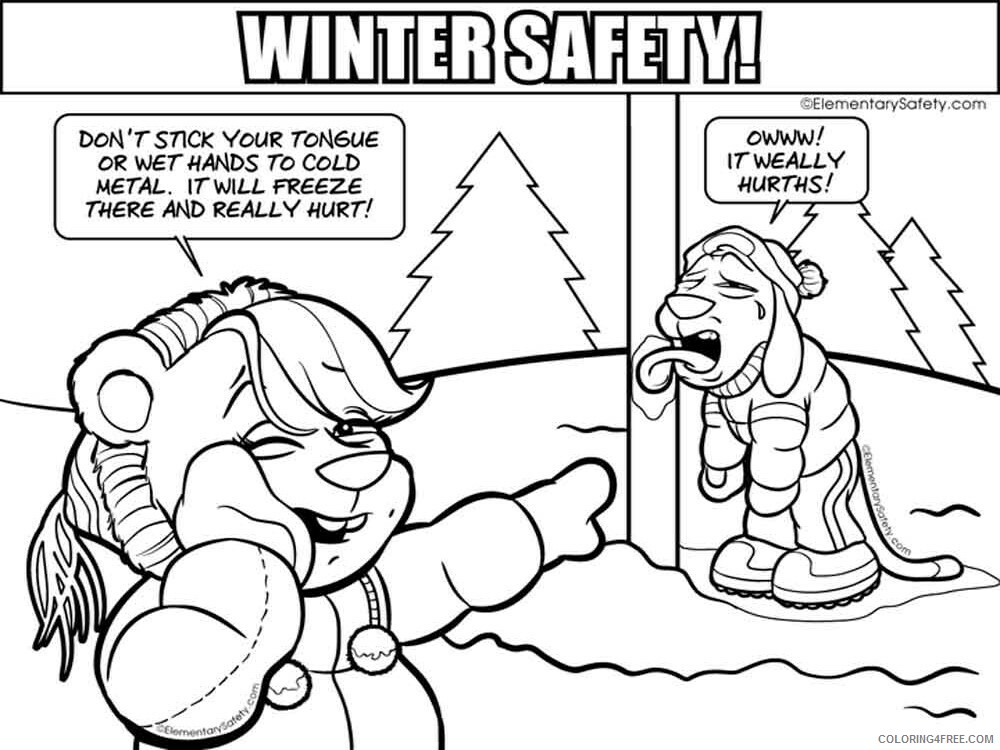 Winter Safety Coloring Pages Educational educational Printable 2020 2075 Coloring4free