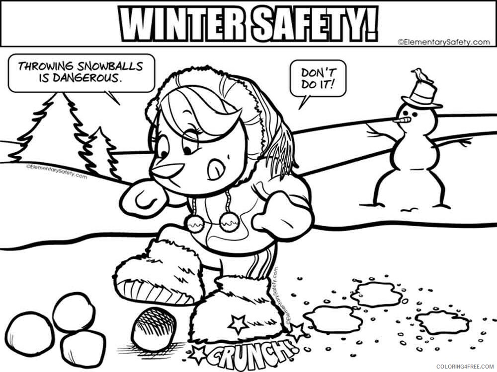 Winter Safety Coloring Pages Educational educational Printable 2020 2076 Coloring4free