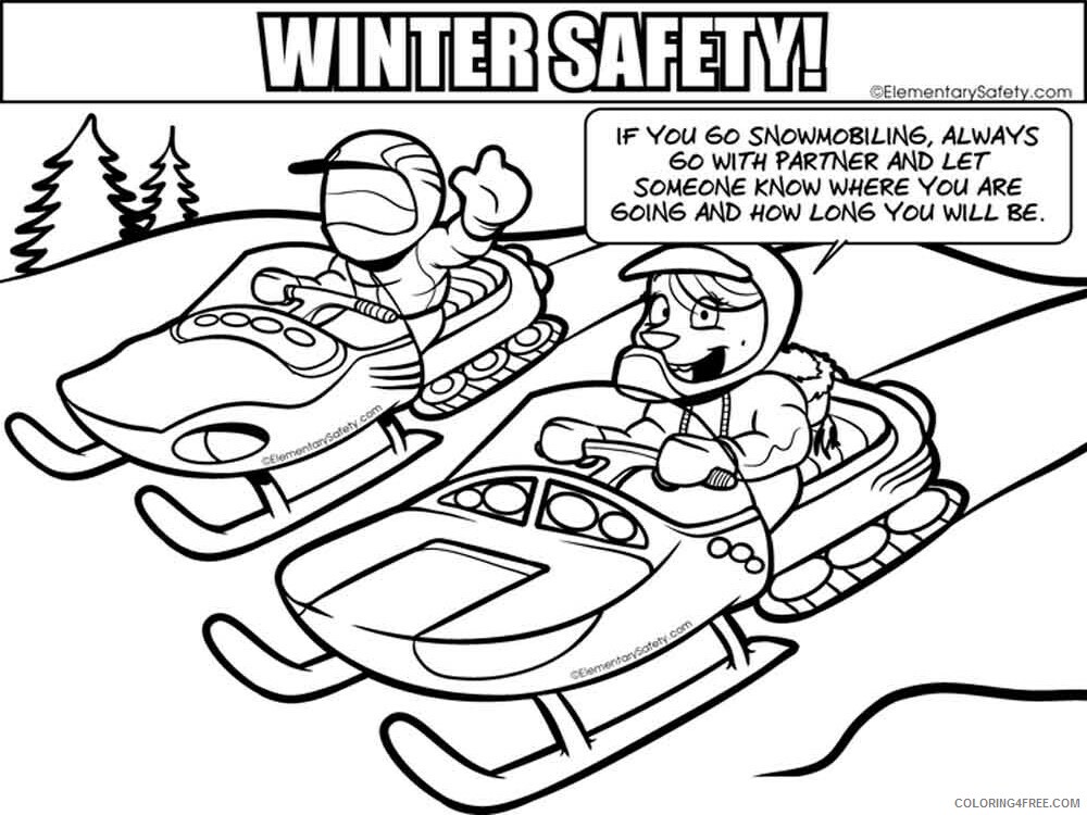 Winter Safety Coloring Pages Educational educational Printable 2020 2077 Coloring4free