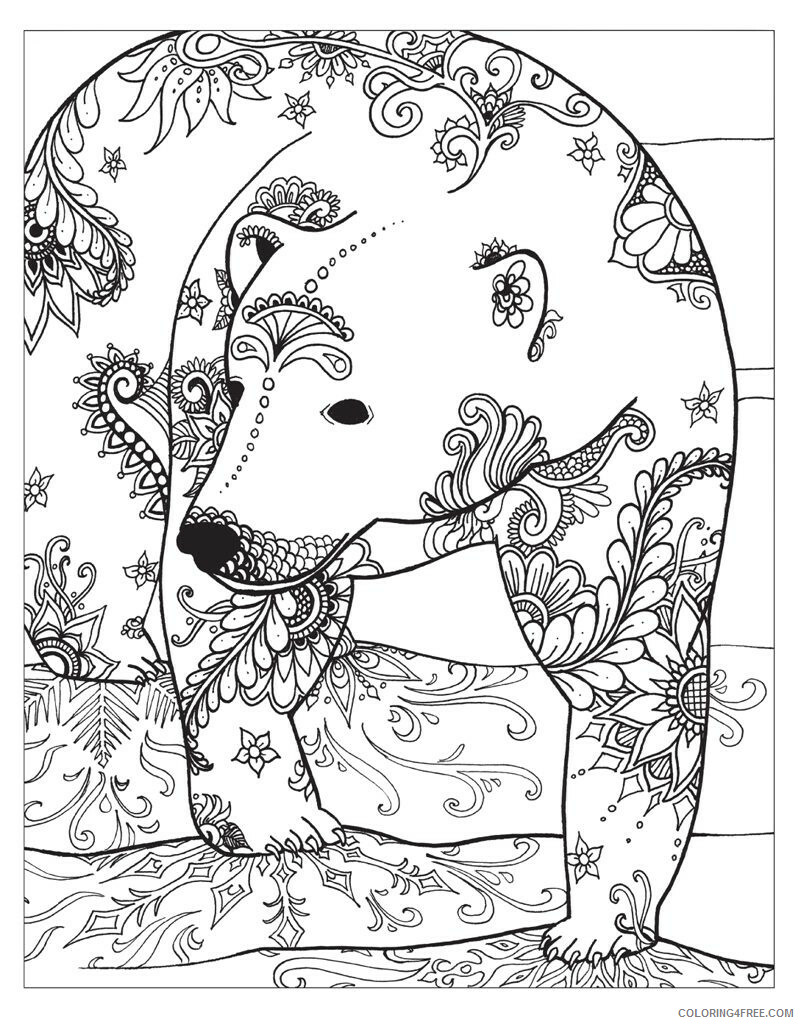 Winter for Adults Coloring Pages Polar Bear Winter for Adults Printable 2020 799 Coloring4free