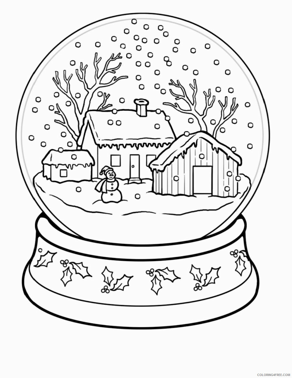Winter for Adults Coloring Pages Snowglobe Winter for Adults Printable 2020 801 Coloring4free