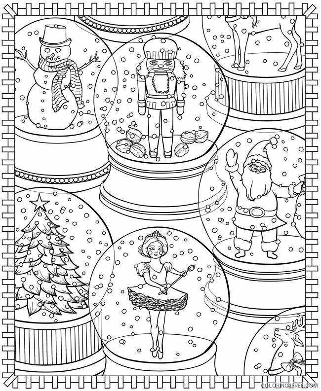 Winter for Adults Coloring Pages Snowglobes Winter for Adults Printable 2020 800 Coloring4free