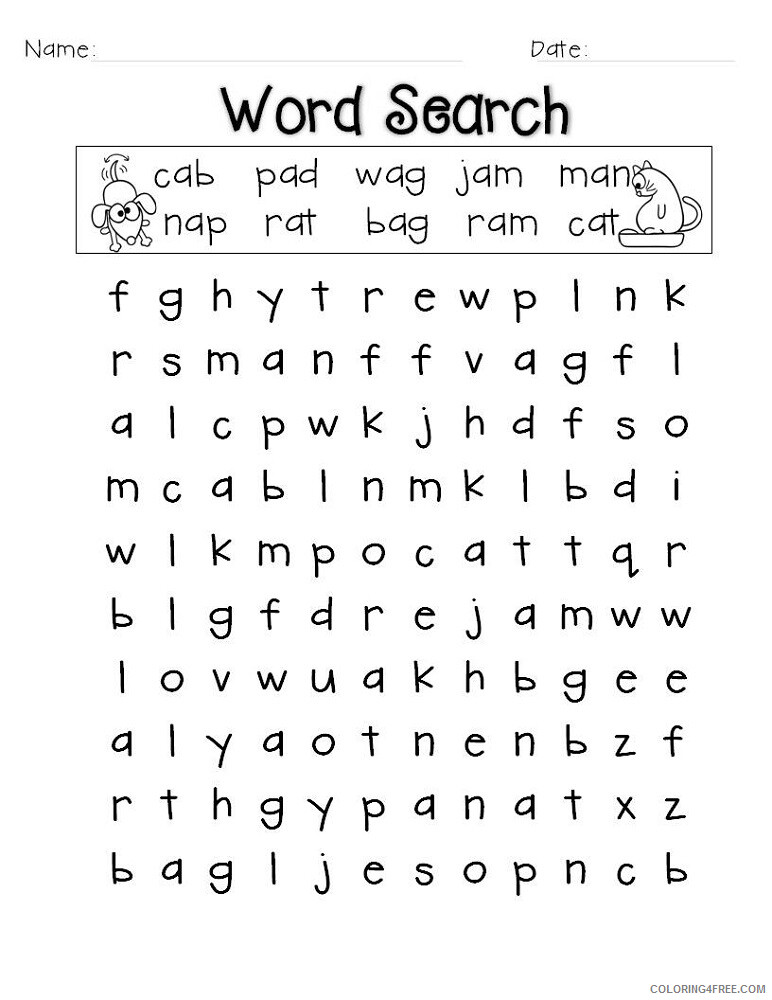 Word Searches Coloring Pages Educational Easy Printable 2020 2097 Coloring4free