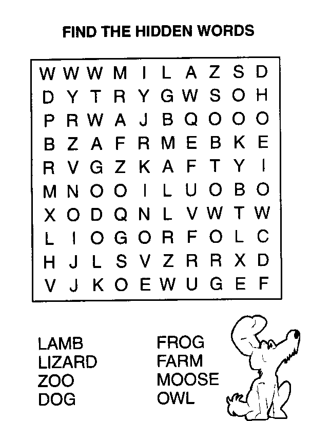Word Searches Coloring Pages Educational Easy Printable 2020 2098 Coloring4free