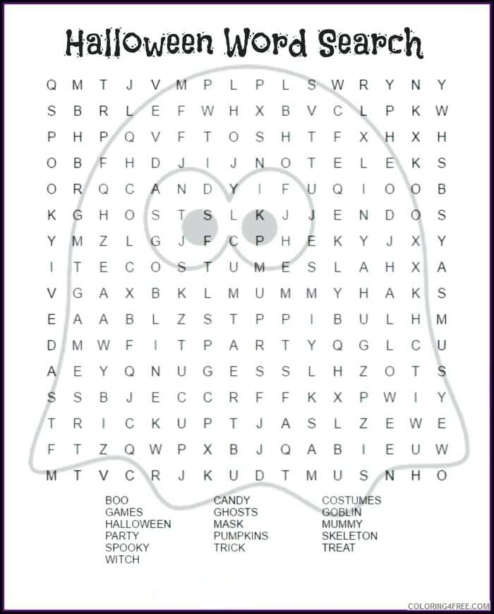 Word Searches Coloring Pages Educational Halloween Third Grade 2020 2120 Coloring4free