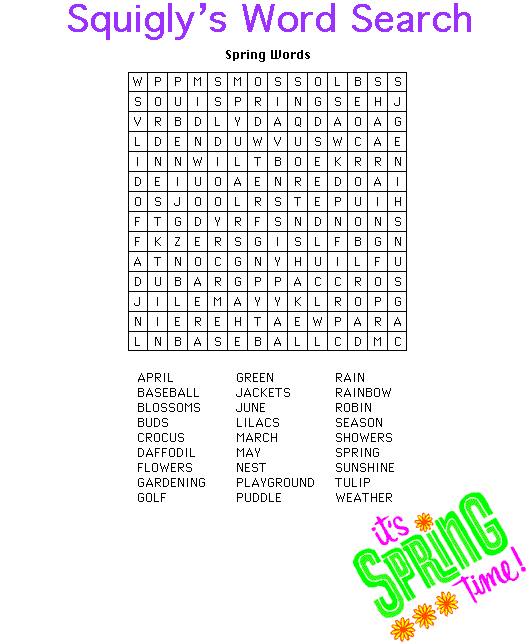 Word Searches Coloring Pages Educational Springtime Printable 2020 2151 Coloring4free
