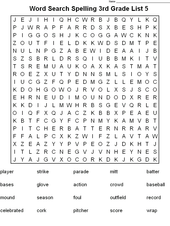 Word Searches Coloring Pages Educational Third Grade Spelling 2020 2169 Coloring4free