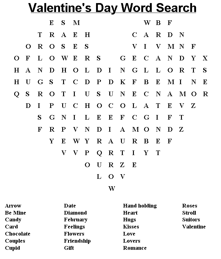 Word Searches Coloring Pages Educational Valentines Printable 2020 2179 Coloring4free
