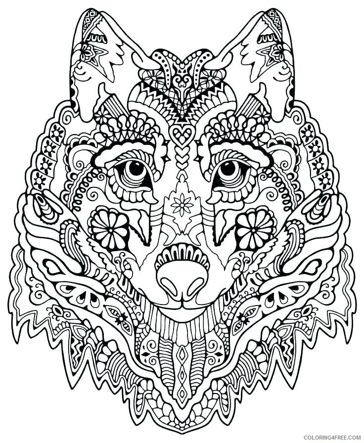 Zen Adult Coloring Pages Zen Pattern Wolf Adult Printable 2020 814 Coloring4free
