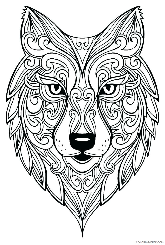 Zen Adult Coloring Pages Zen Wolf for Adults Printable 2020 815 Coloring4free