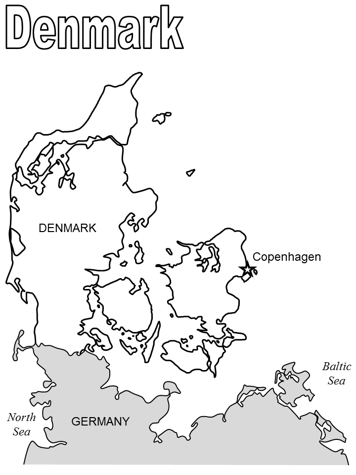 denmark Coloring Pages Countries of the World Educational map2 2020 433 Coloring4free