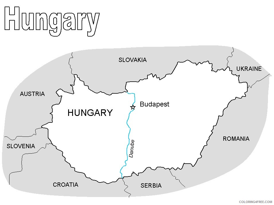 hungary Coloring Pages Countries of the World Educational map2 Print 2020 475 Coloring4free