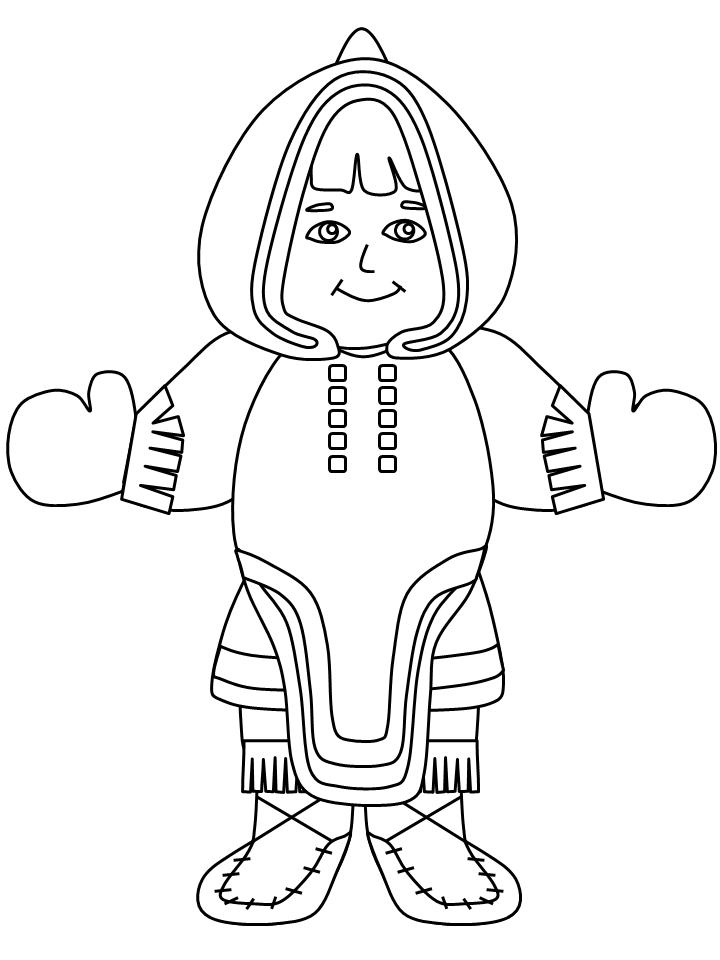 inuit Coloring Pages Countries of the World Educational girl2 Printable 2020 501 Coloring4free