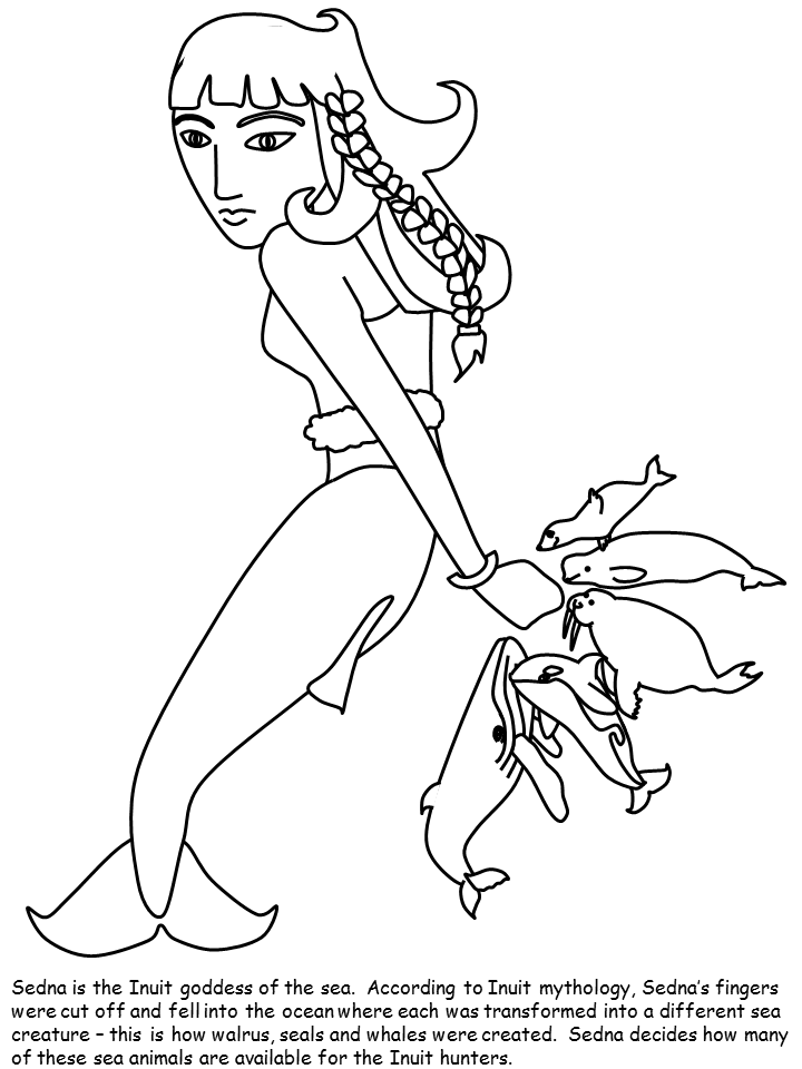 inuit Coloring Pages Countries of the World Educational sedna text 2020 514 Coloring4free