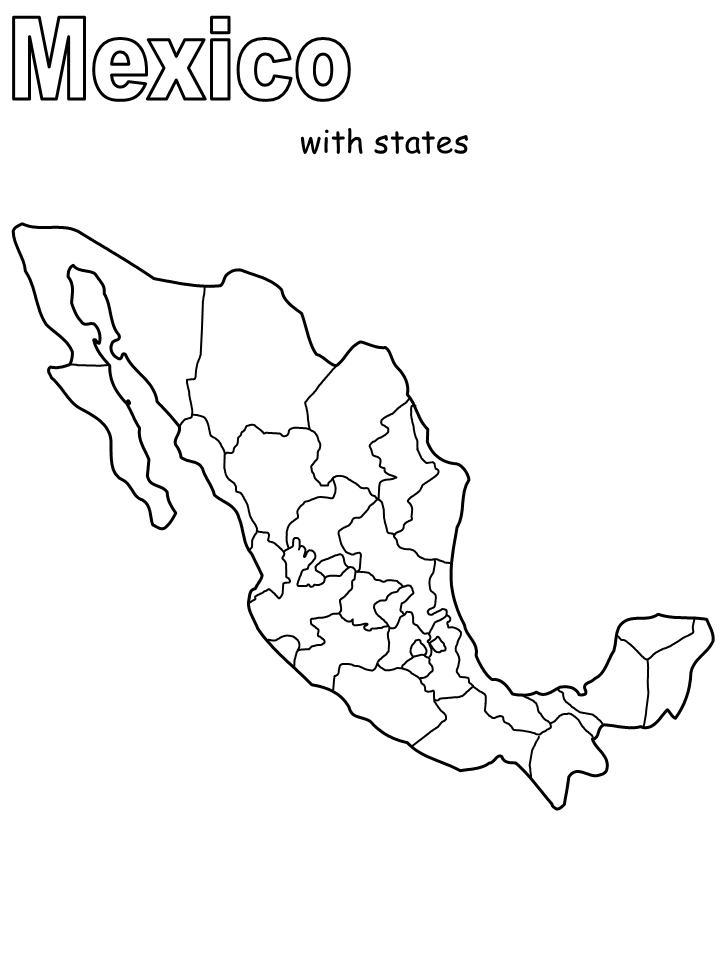 mexico Coloring Pages Countries of the World Educational map2 Printable 2020 557 Coloring4free