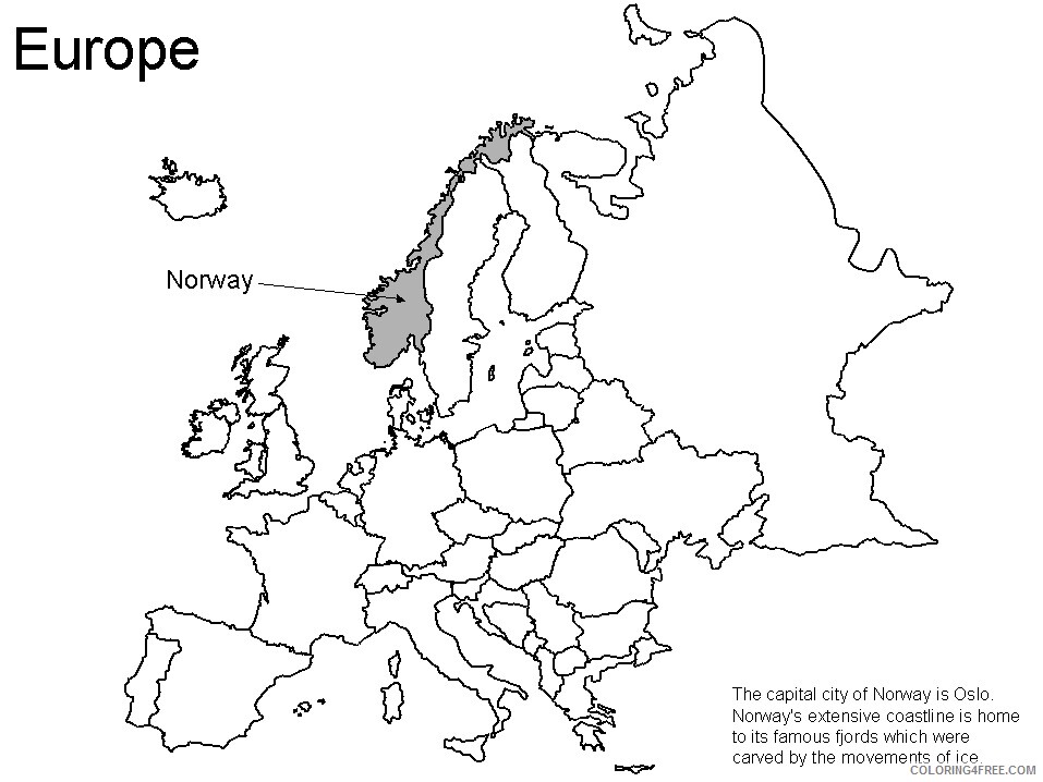 norway Coloring Pages Countries of the World Educational map1 Printable 2020 569 Coloring4free