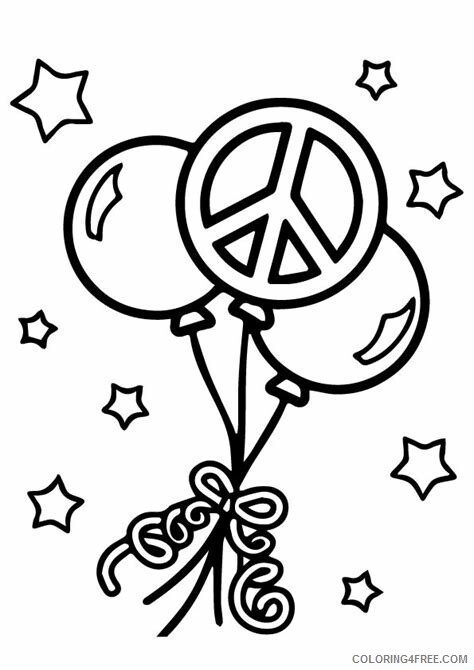 Balloons Coloring Pages for Kids Balloons Peace Printable 2021 034 Coloring4free