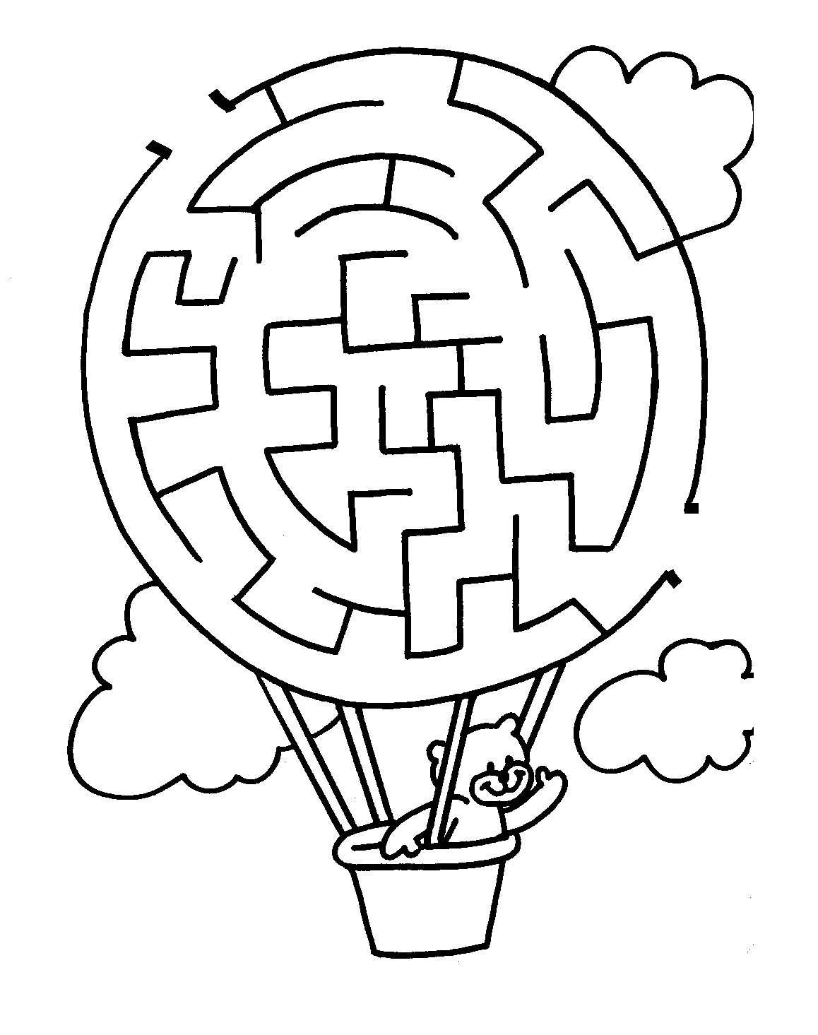 Balloons Coloring Pages for Kids Easy Mazes Balloon Printable 2021 038 Coloring4free