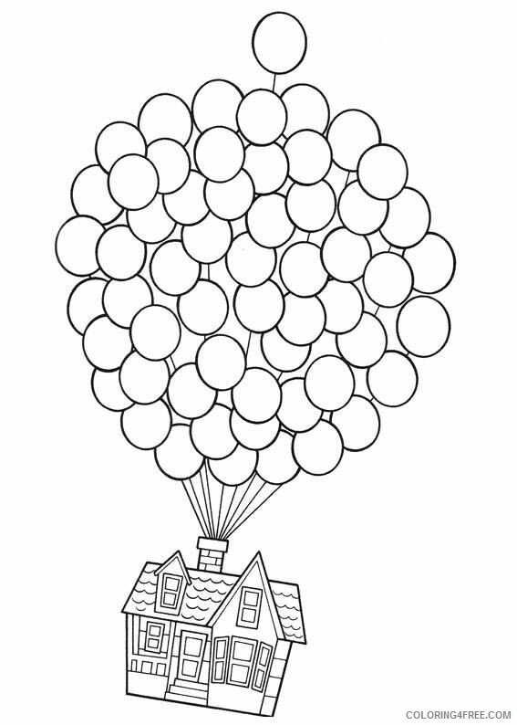 Balloons Coloring Pages for Kids balloon house in up a4 Printable 2021 030 Coloring4free