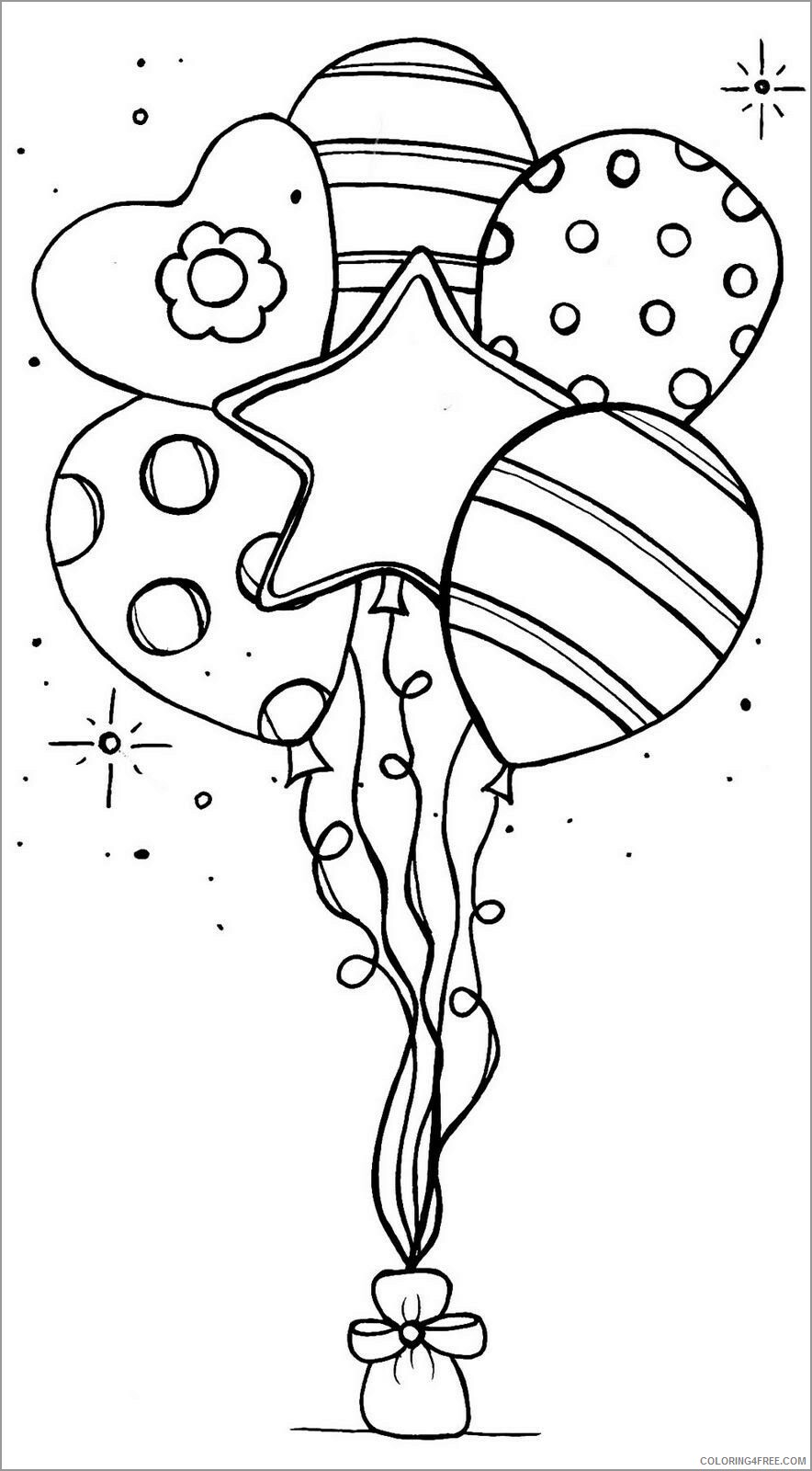 Balloons Coloring Pages for Kids party balloon Printable 2021 041 Coloring4free