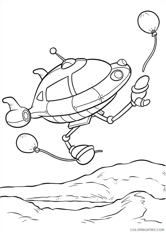 Balloons Coloring Pages for Kids rocket with balloons a4 Printable 2021 028 Coloring4free