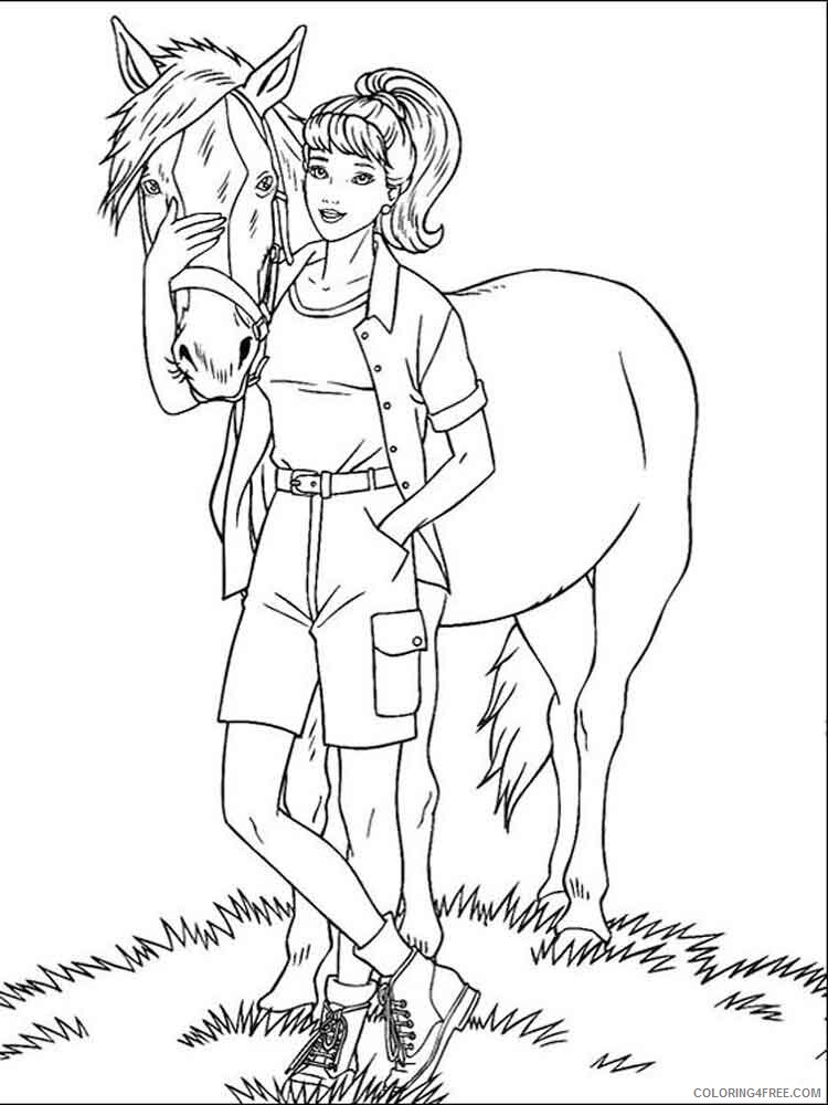 Barbie and Horse Coloring Pages for Girls barbie and horse 2 Printable 2021 0152 Coloring4free