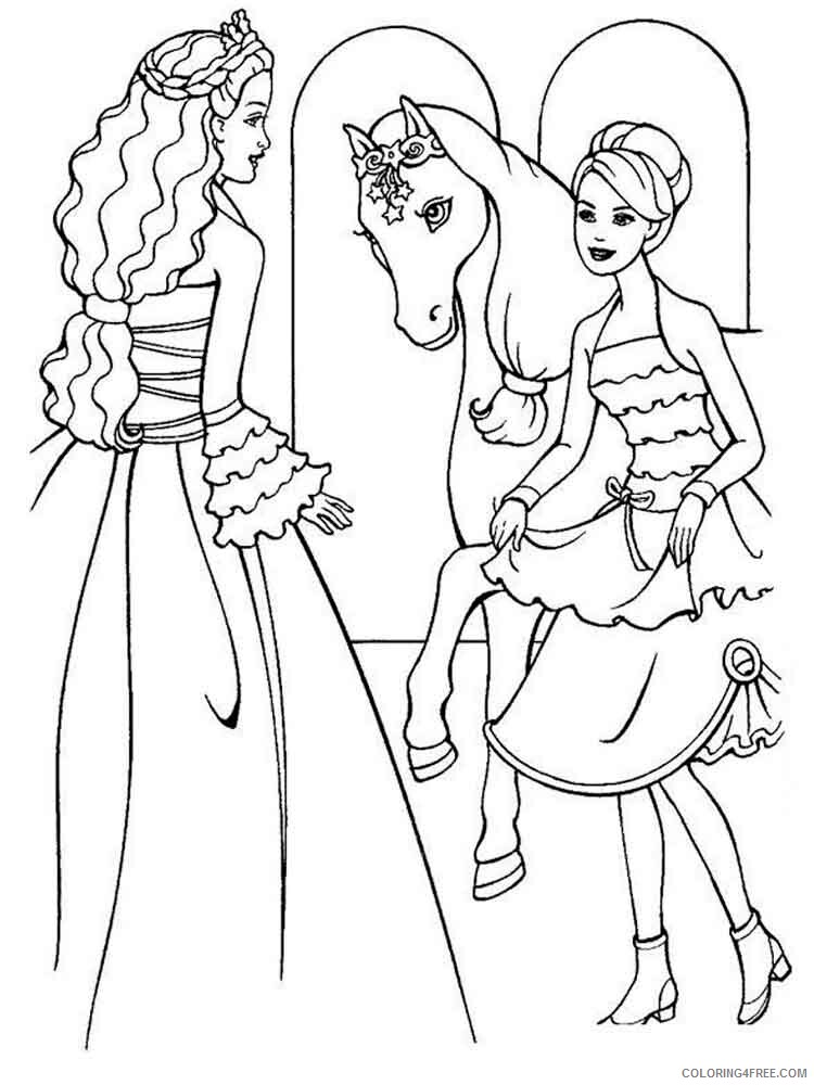 Barbie and Horse Coloring Pages for Girls barbie and horse 5 Printable 2021 0155 Coloring4free