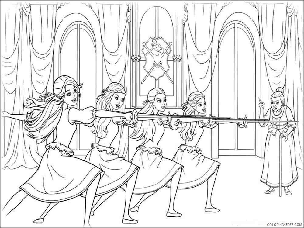 Barbie and the Three Musketeers Coloring Pages for Girls Printable 2021 0167 Coloring4free